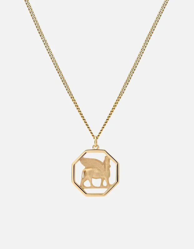 Lamassu Necklace, Gold Vermeil