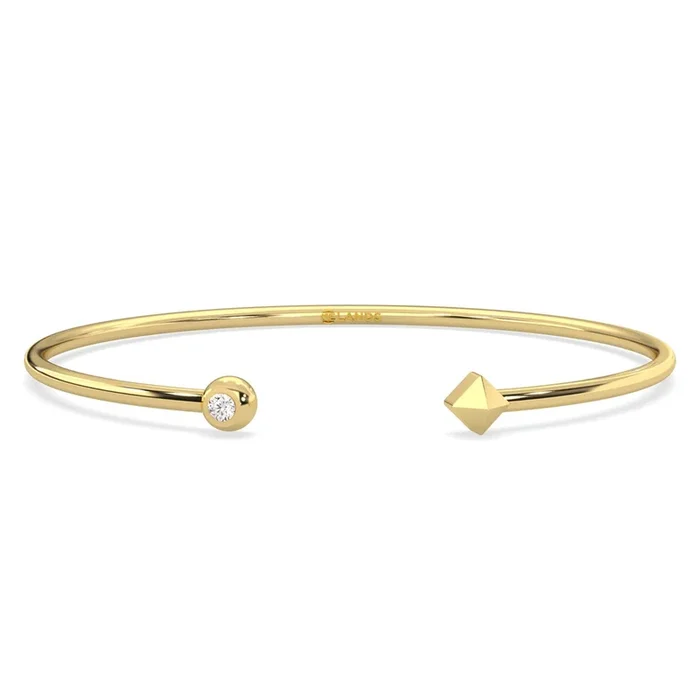 Lands Collection Earth Diamond Cuff Bracelet in Yellow Modern Electrum (1/20ct)