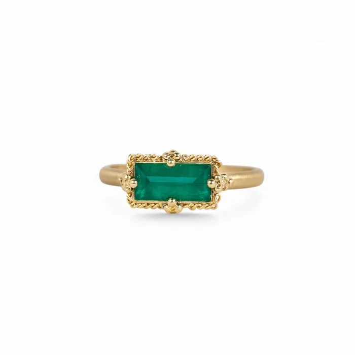 Landscape Emerald Ring