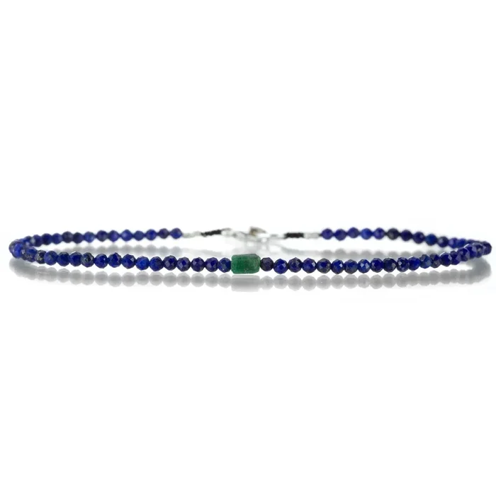 Lapis and Emerald Bead Bracelet