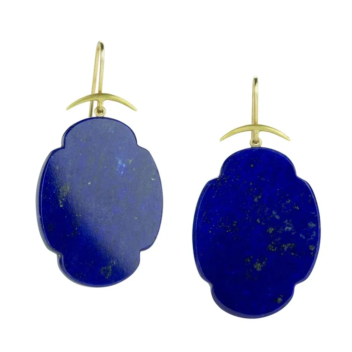 Lapis Scallop Drop Earrings