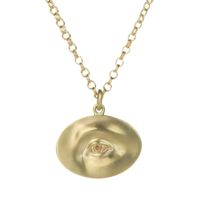 Large 14k Eye Pendant Necklace