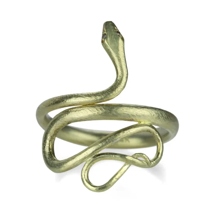 Large 14k Yellow Gold Snake Ring