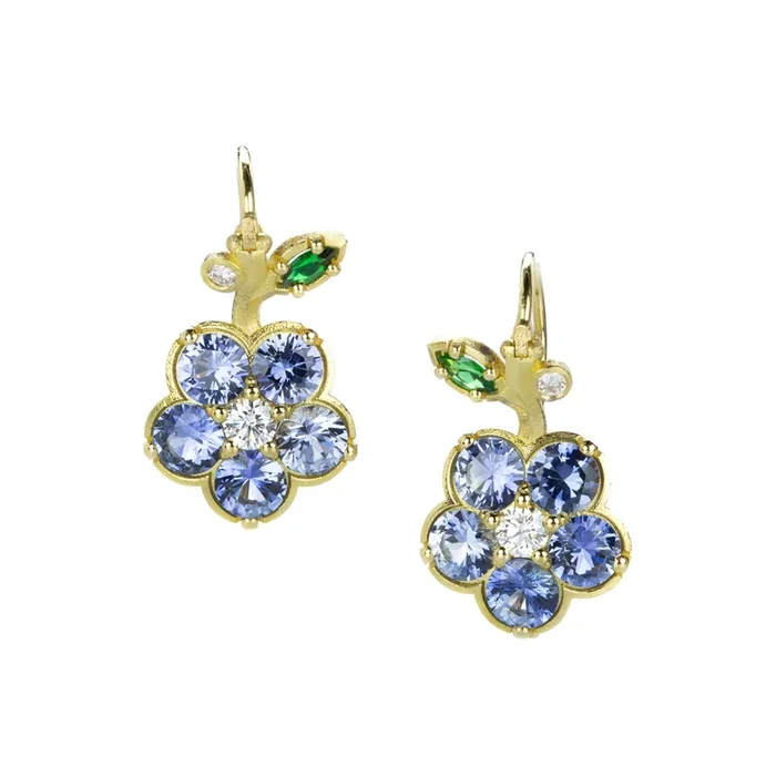 Large Blue Sapphire Wild Child Earrings