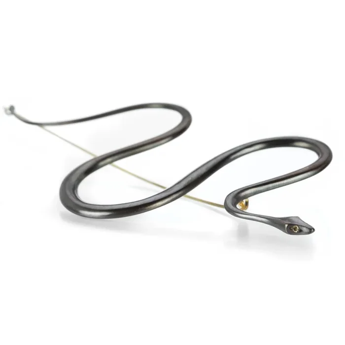 Large Bronze Spiral Snake Pin