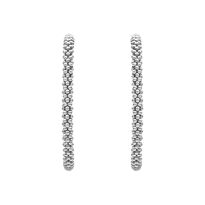 Large Caviar Hoop Earrings