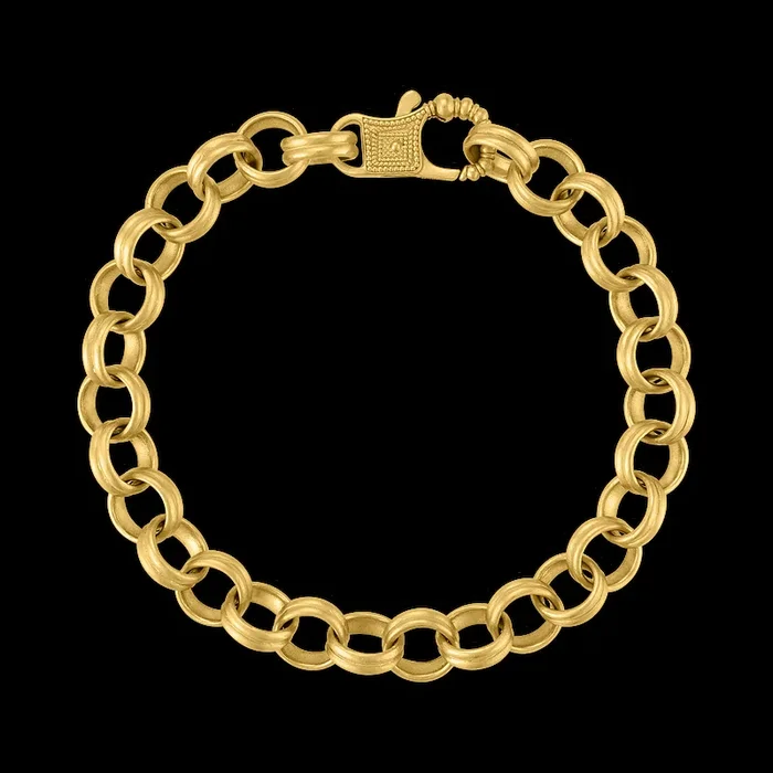 Large Double Link Chain Bracelet with Fibula Clasp