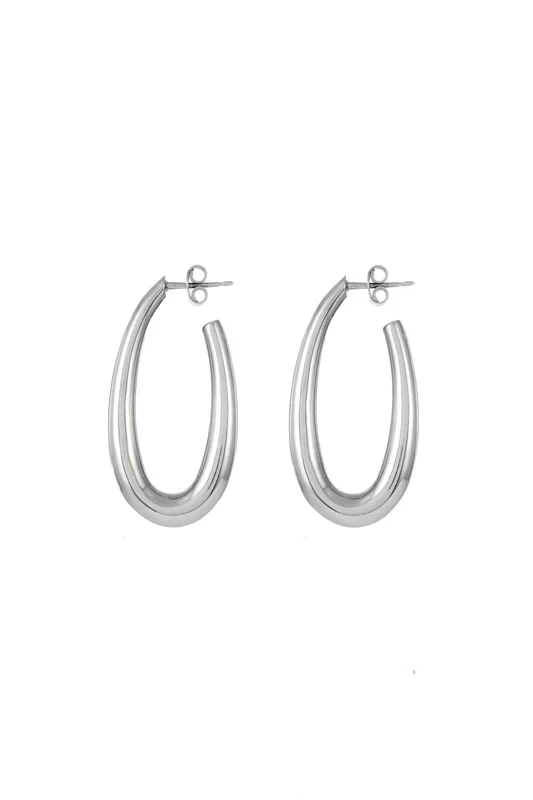 Large Drop Earrings in 18K White Gold