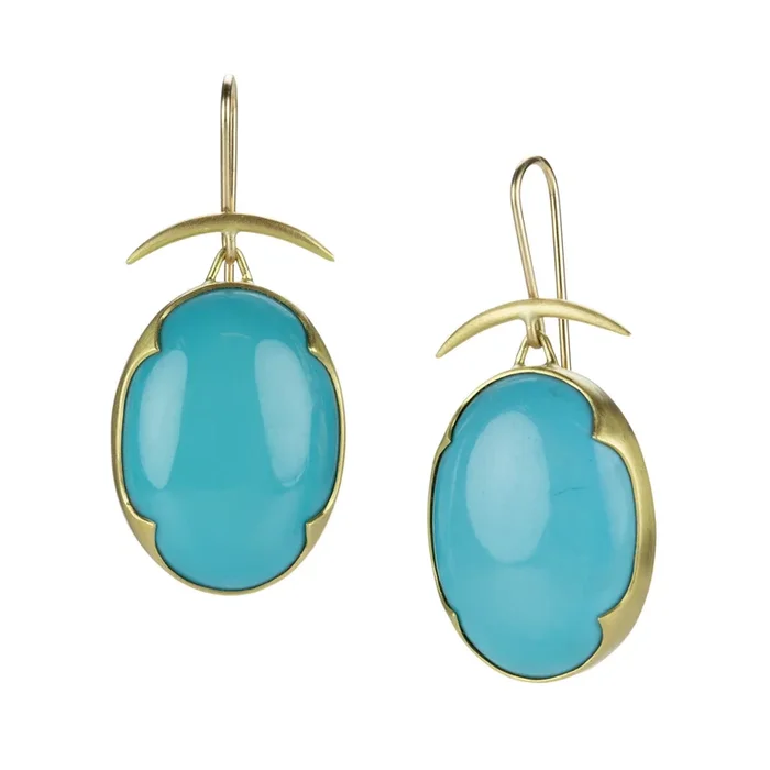 Large Mexican Turquoise Drop Earrings