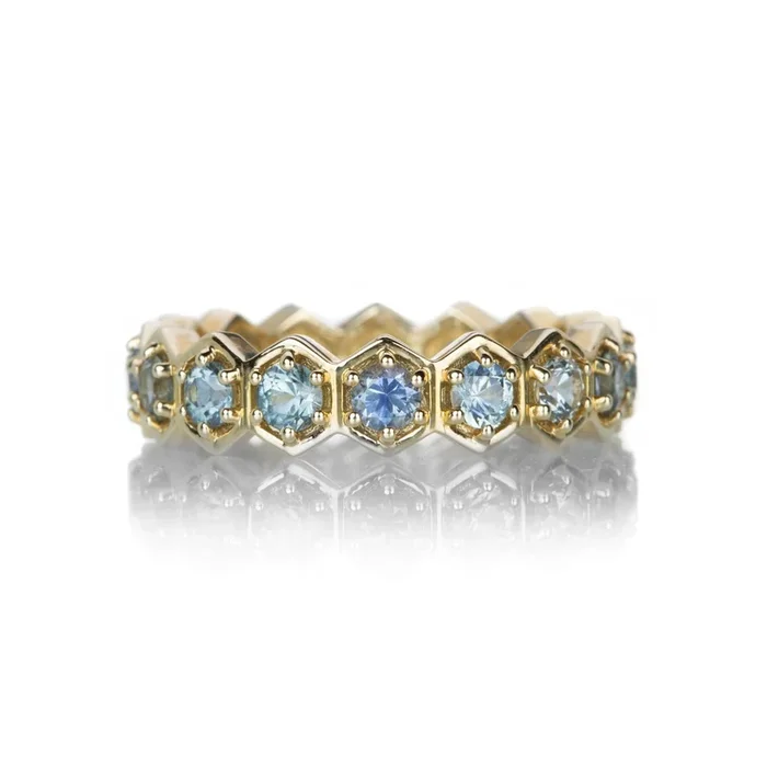 Large Montana Sapphire Hexagon Ring