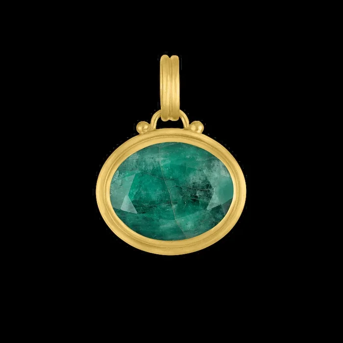 Large Opaque Emerald Cupola Pendant