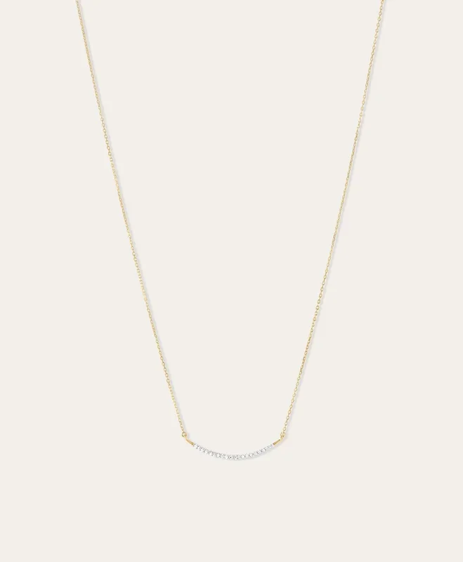 Large Pavé Curve Necklace