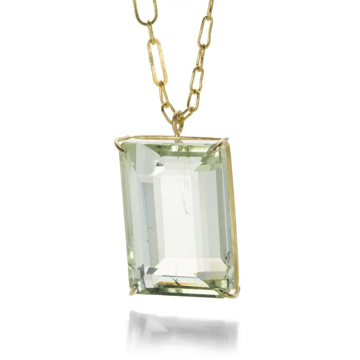 Large Sage Green Beryl Necklace