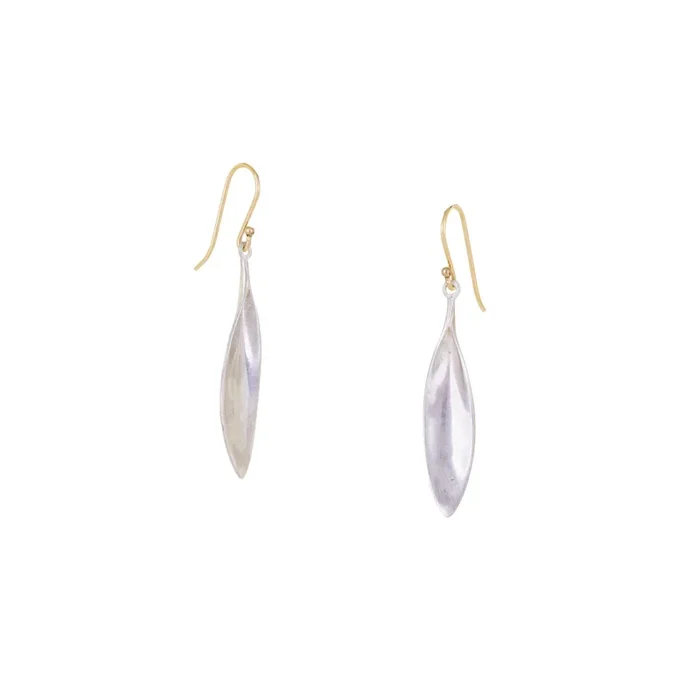 Large Silver Daisy Petal Earrings