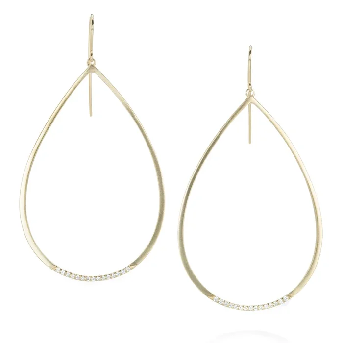 Large Teardrop Earrings with Diamonds