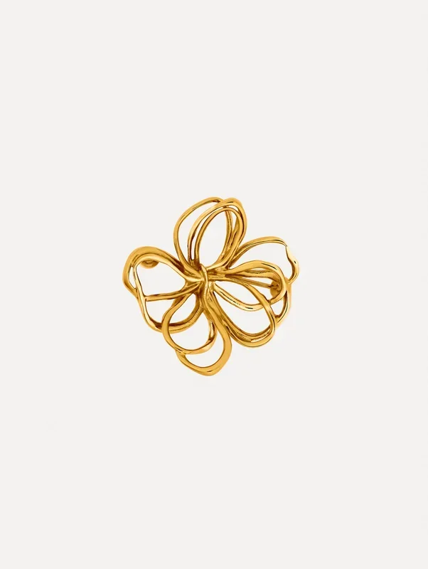 Large Threaded Flower Brooch
