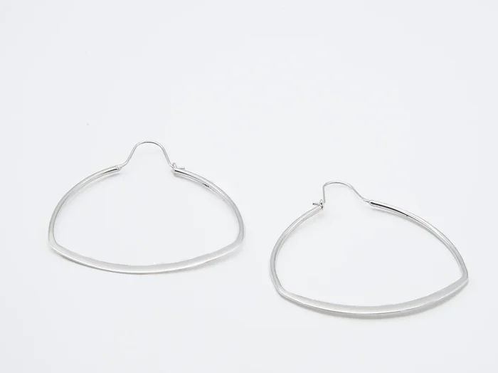 Large Triangle Sterling Silver Hoop Earrings