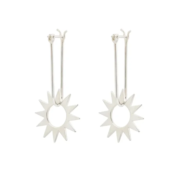 Latch and Spur Silver Earrings