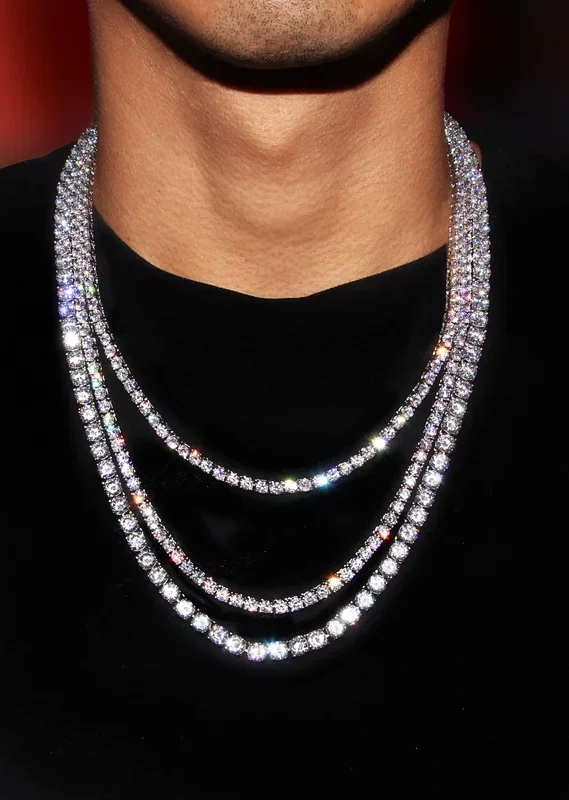 Layered Diamond White Tennis Chain