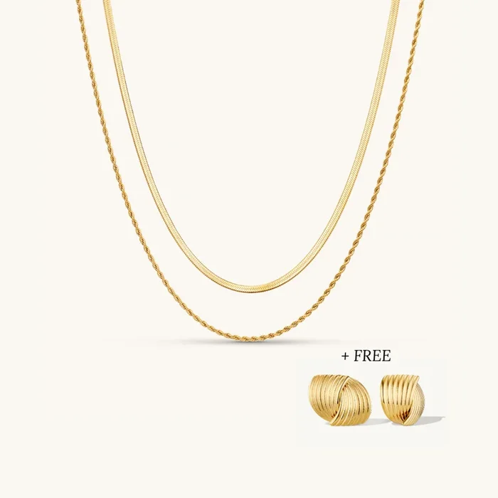 Layered Luxe Necklace Gold + FREE Élevé Earrings