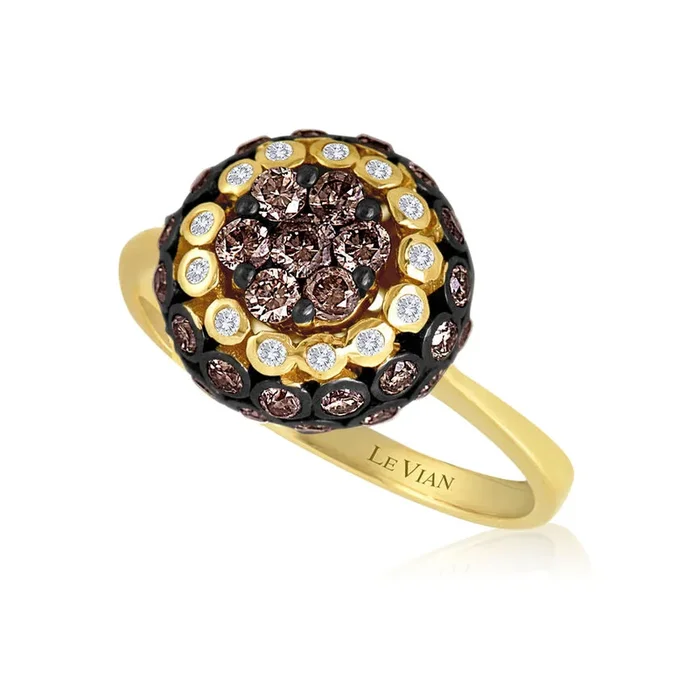 Le Vian Grand Sample Sale Ring featuring Chocolate Diamonds, Vanilla Diamonds set in 14K Yellow Gold