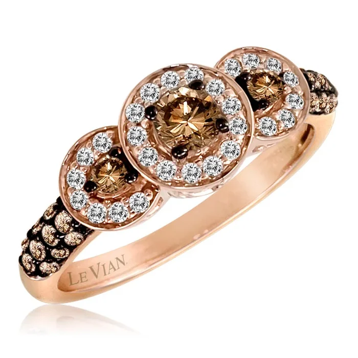 Le Vian Grand Sample Sale Ring featuring Chocolate Diamonds, White Diamonds set in 14K Rose Gold