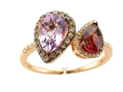 Le Vian Ring featuring Cotton Candy Amethyst, Raspberry Rhodolite Chocolate Diamonds, Nude Diamonds set in 14K Rose Gold