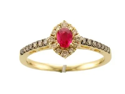 Le Vian Ring featuring Passion Ruby Nude Diamonds, Chocolate Diamonds set in 14K Yellow Gold