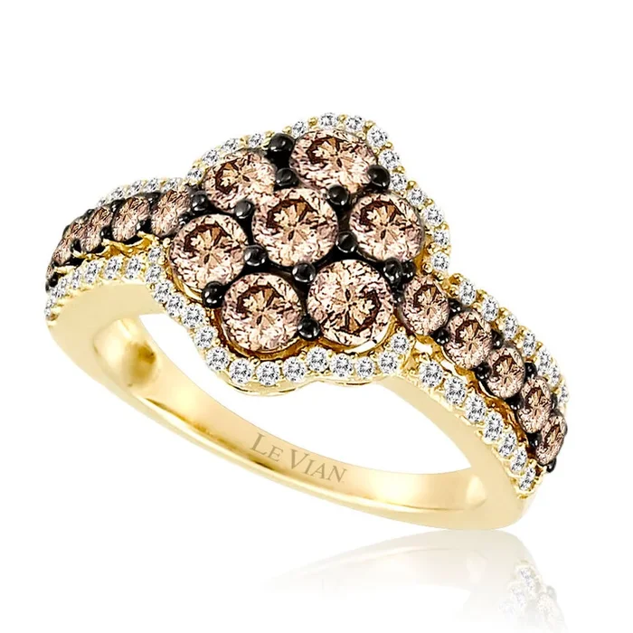 Le Vian Sample Sale Ring featuring Chocolate Diamonds, Vanilla Diamonds set in 14K Yellow Gold