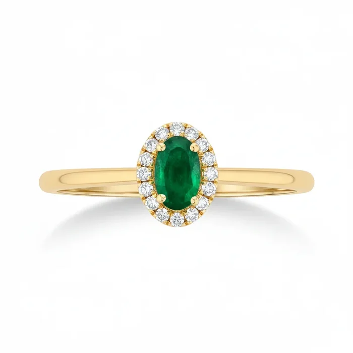 Leafsong Emerald Ring