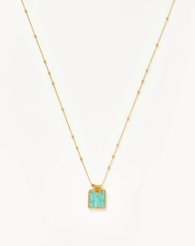 Lena Charm Necklace | 18ct Gold Plated/Amazonite
