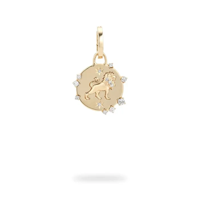 Leo Diamond Zodiac Hinged Charm