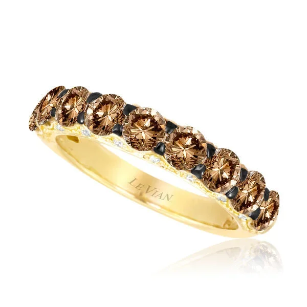 LeVian Ring Chocolate Diamond Band in 14K Yellow Gold 1 2/3 cts Size 7