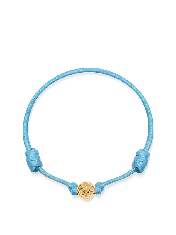 Light Blue String Bracelet with Gold