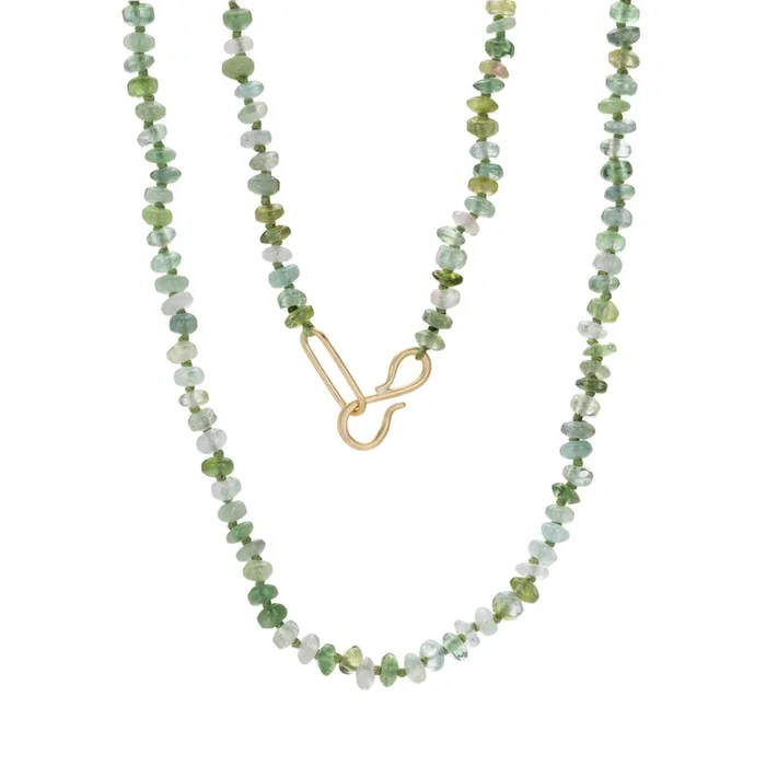 Light Green Tourmaline Beaded Necklace
