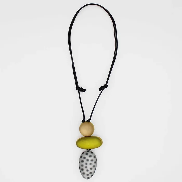 Lime Midori Polka Dot Statement Pendant
