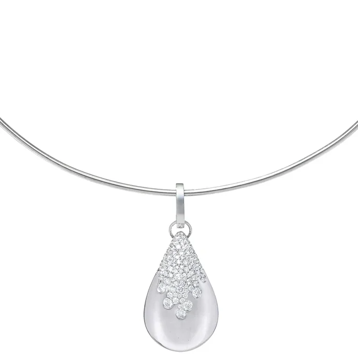 Lin Puffy Curve Pendant on Choker