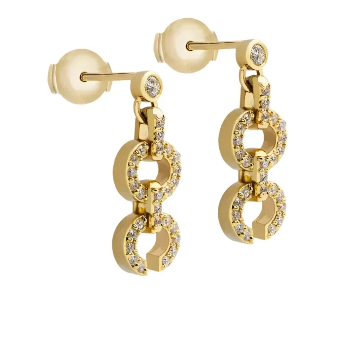 Links HC Logo Earrings with Diamonds, Large