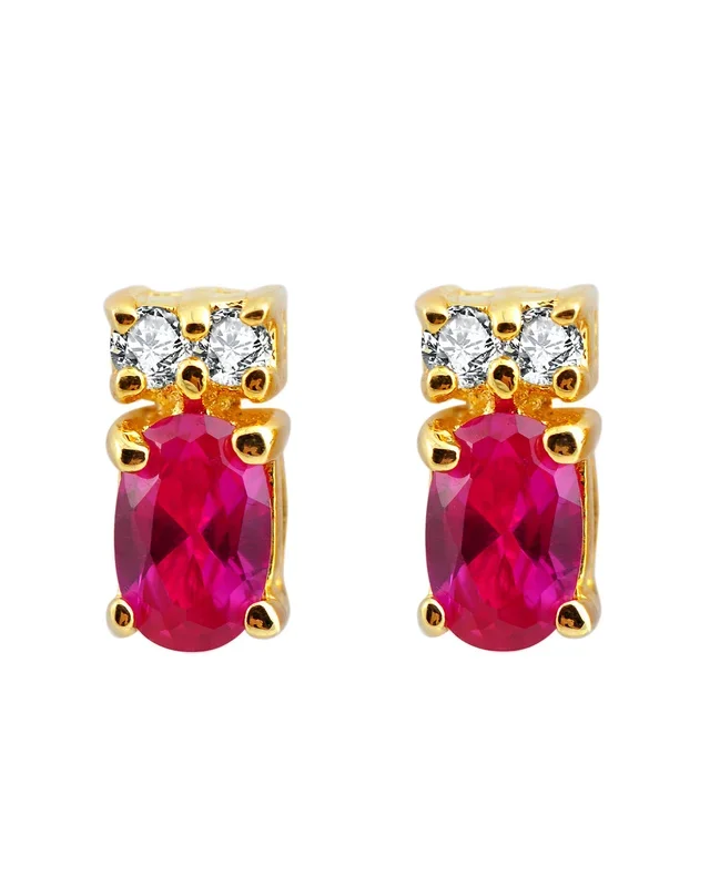 Lisette Red Stud Earrings