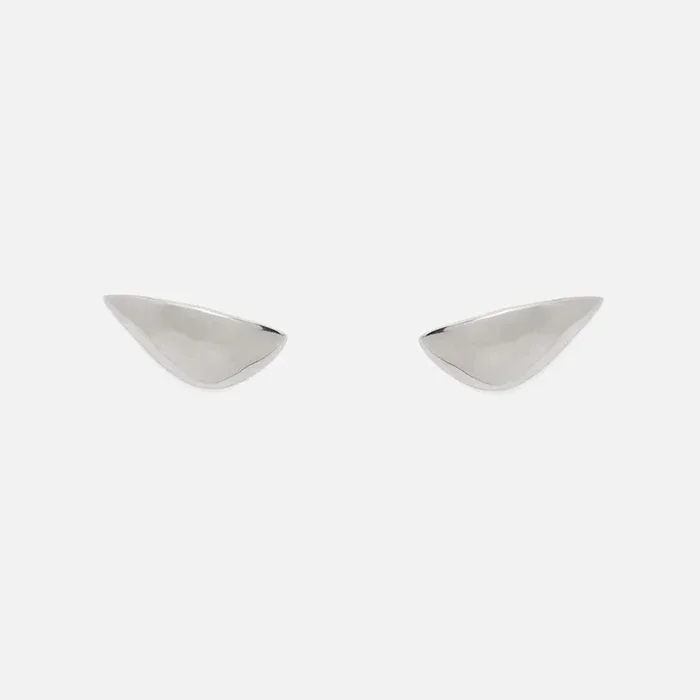 Lobe Earrings in Silver