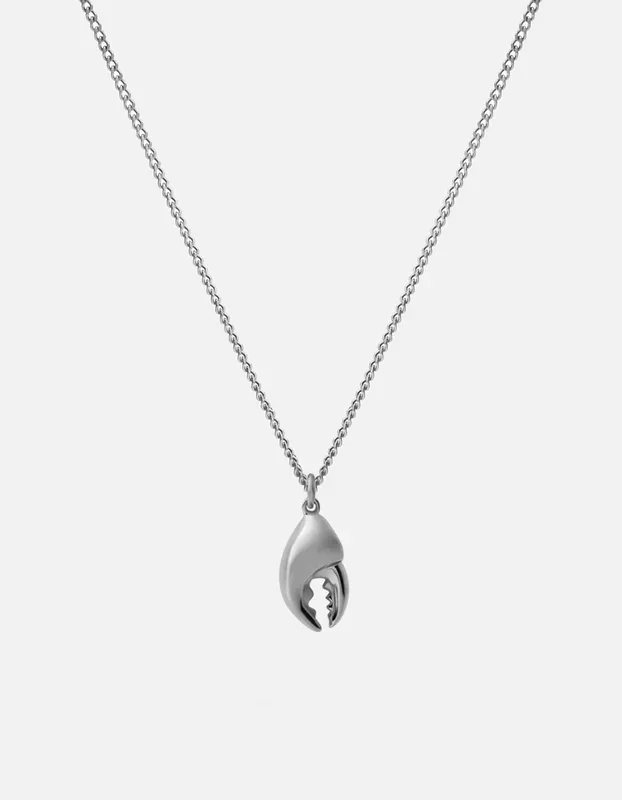 Lobster Claw Necklace, Sterling Silver