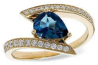London Blue Topaz Bi Pass Ring