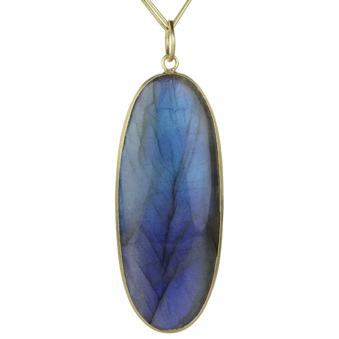 Long Oval Labradorite Cabochon (Pendant Only)