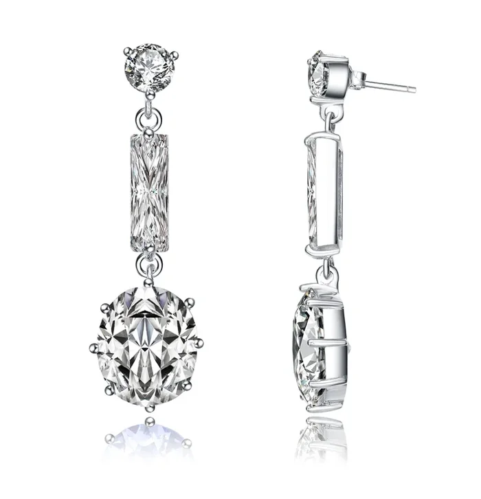 Lorraine Elongated Oval Cut Dangle Earrings