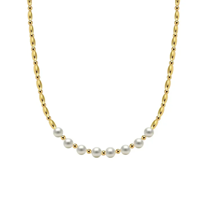 Loui | Gold Filled Beaded Necklace with Pearls
