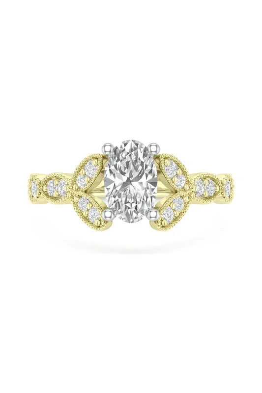 Love Story® Golden Bloom Oval Diamond Engagement Ring
