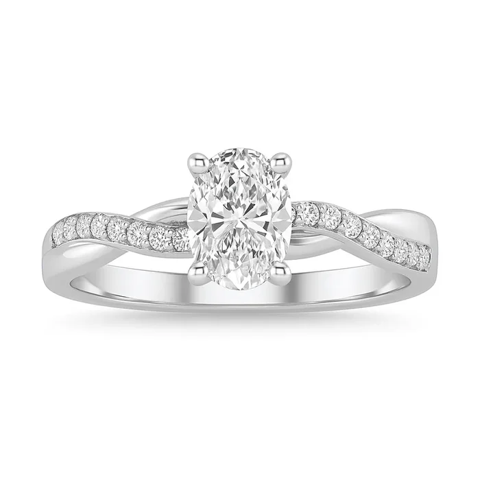 Love Story® Graceful Twist Oval Diamond Engagement Ring