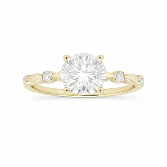 Love Story® Round Petal Path Diamond Semi Mounting Engagement Ring