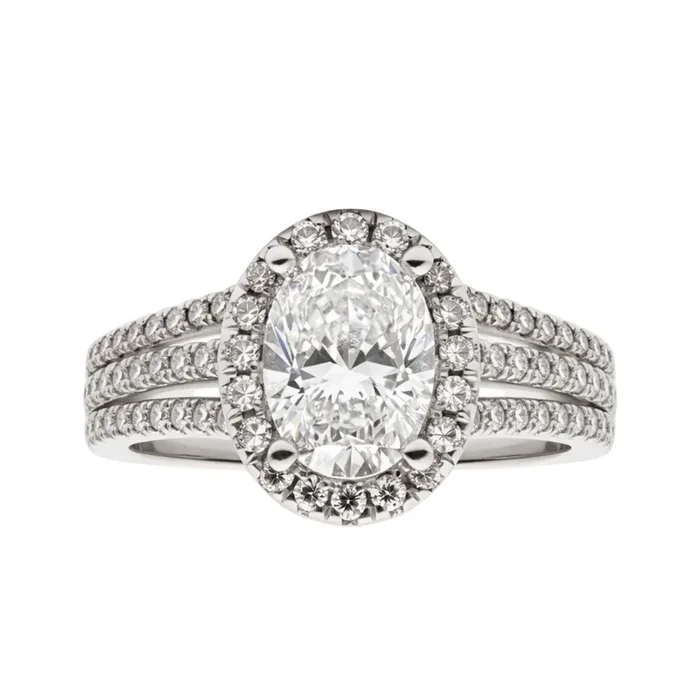 Love Story® Trio Path Oval Diamond Semi Mounting Engagement Ring