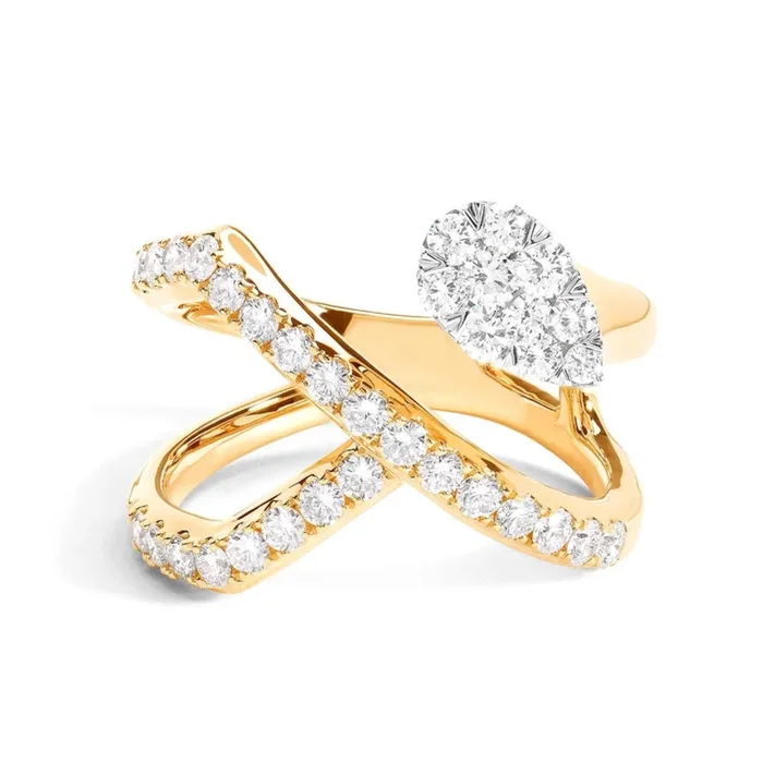 Lovebright Diamond Pear Shape Ring in 18kt Yellow Gold (1ct tw)